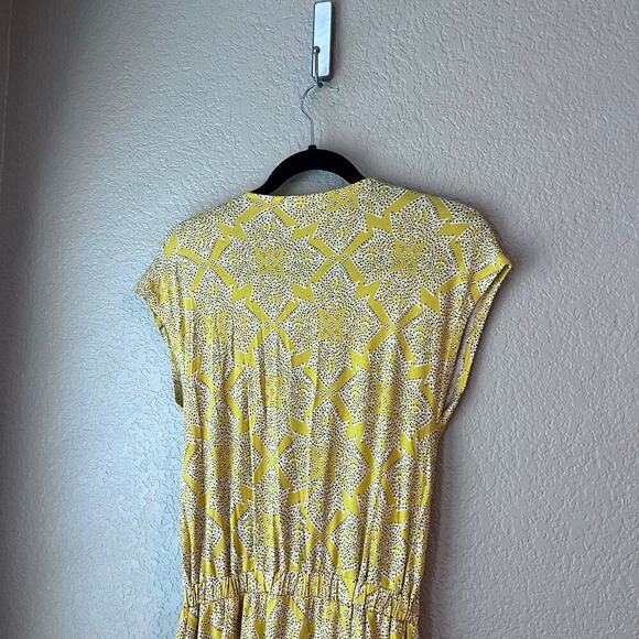 Anthropologie Maeve Fete in Yellow Motif Handkerchief Midi Dress Size XS Stretch - Picture 6 of 10